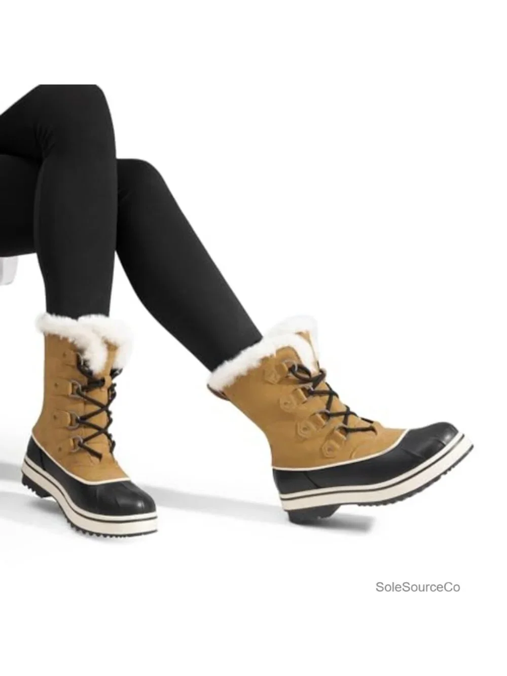 Women's Mid-Calf Snow Boots Waterproof Warm Faux Fur Lined Lace Up Duck Boots
